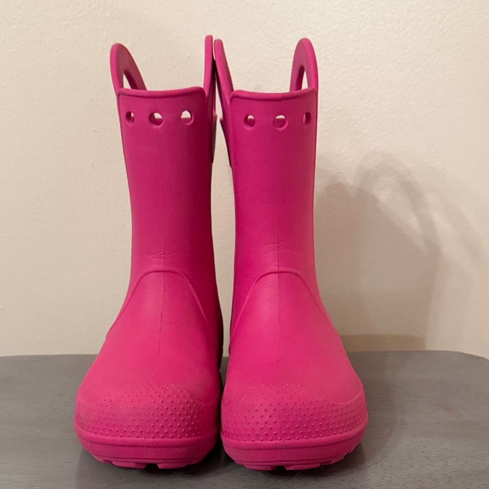 CROCS Kids Fuchsia Rain Boots